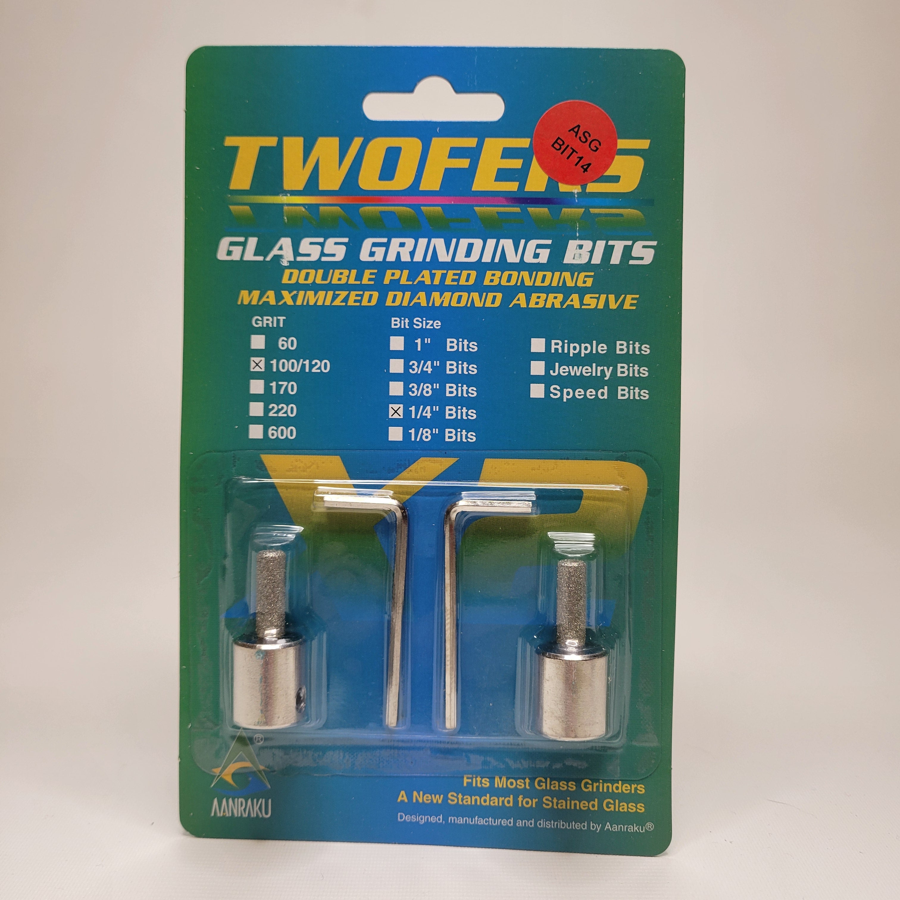 1/4" Aanraku Twofers Glass Grinding Bits (100/120 Grit)